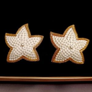 Vintage Earrings Sea Star, Vintage Earrings Clip On, Chunky Earrings